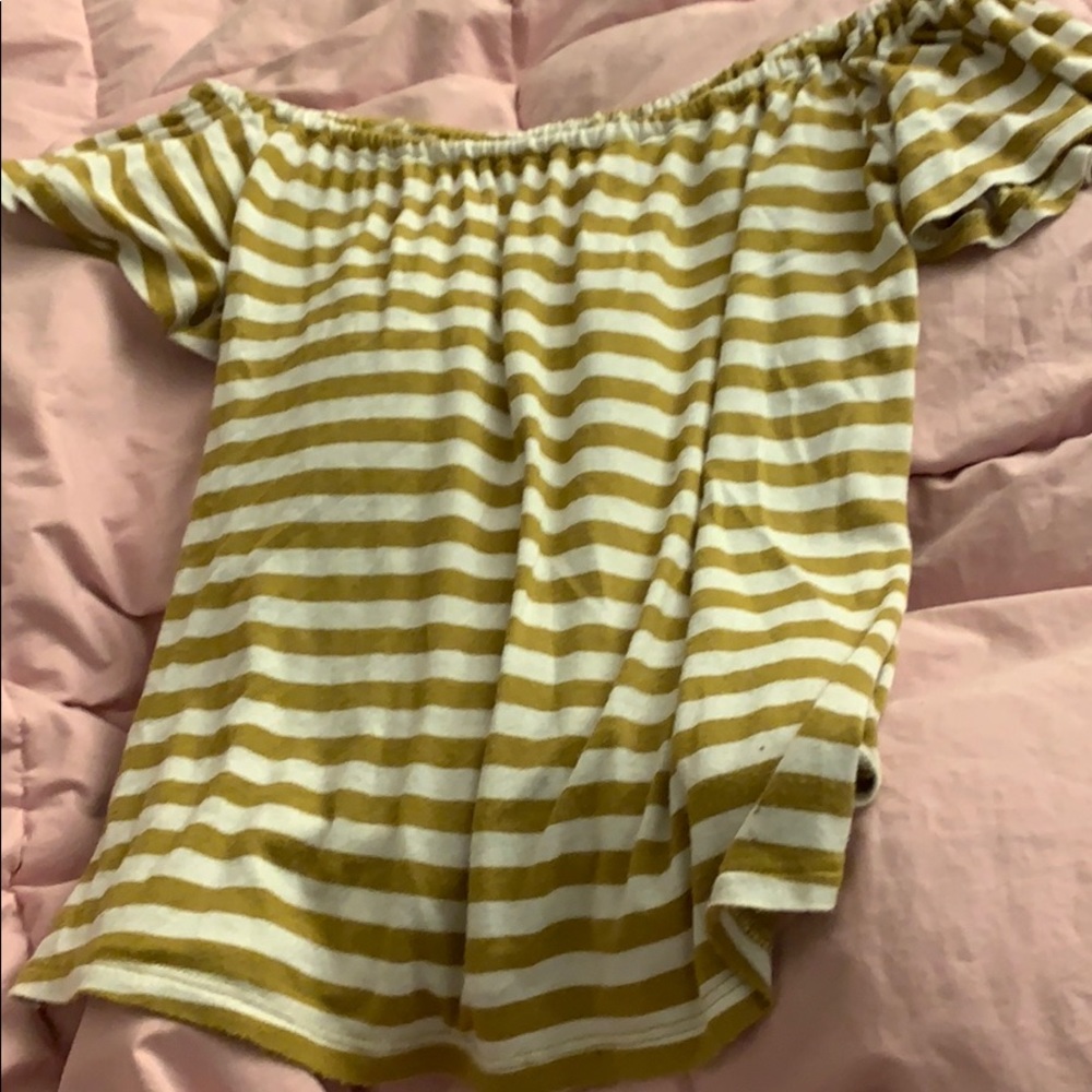 Off the shoulder striped blouse shirt